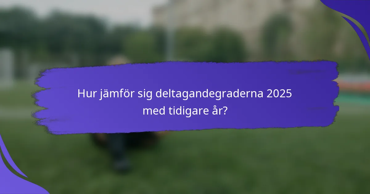 Hur jämför sig deltagandegraderna 2025 med tidigare år?