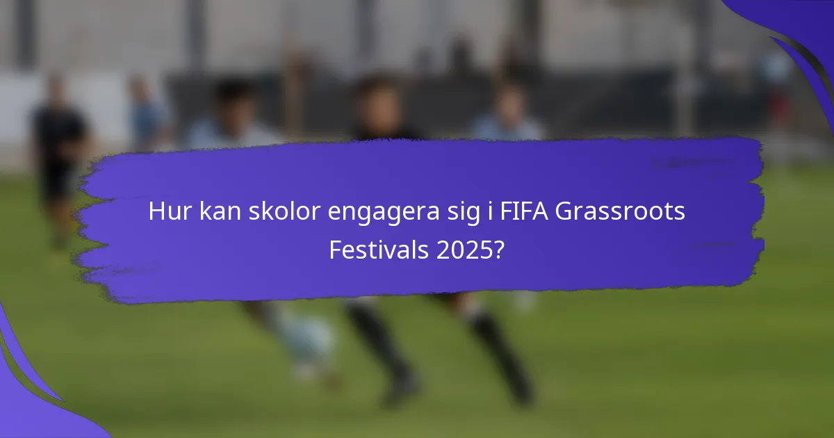 Hur kan skolor engagera sig i FIFA Grassroots Festivals 2025?