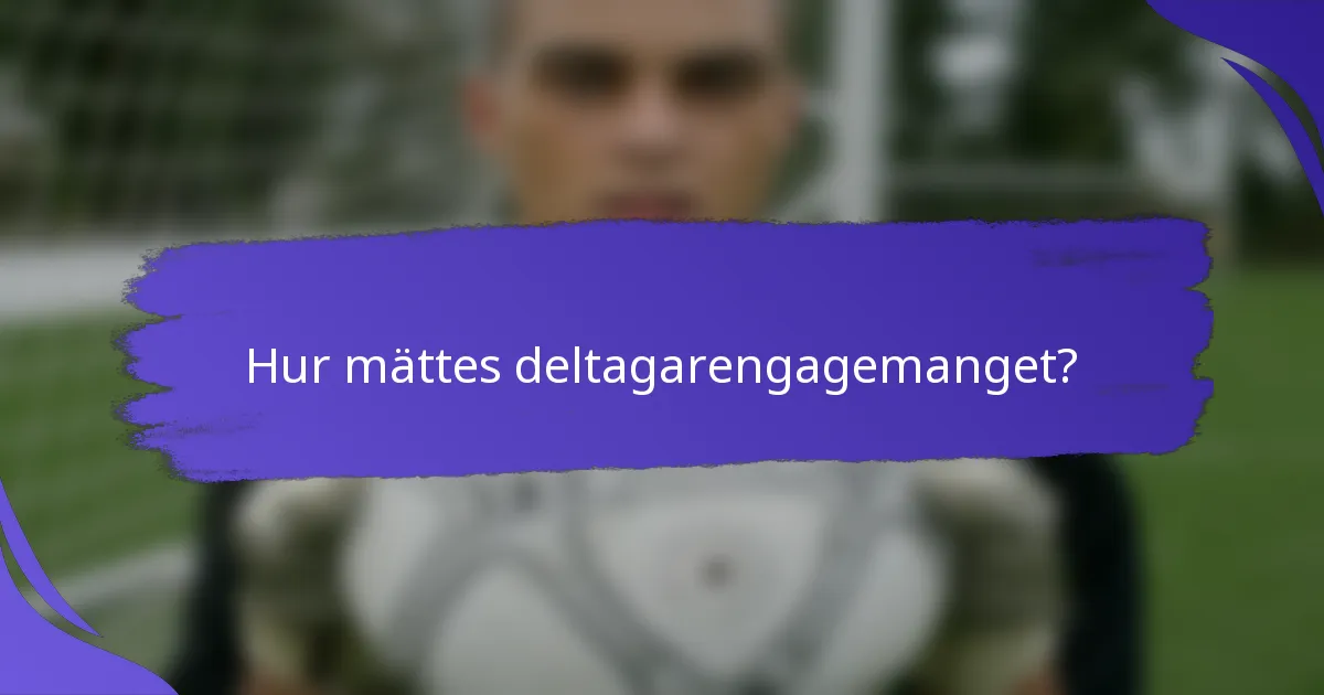 Hur mättes deltagarengagemanget?