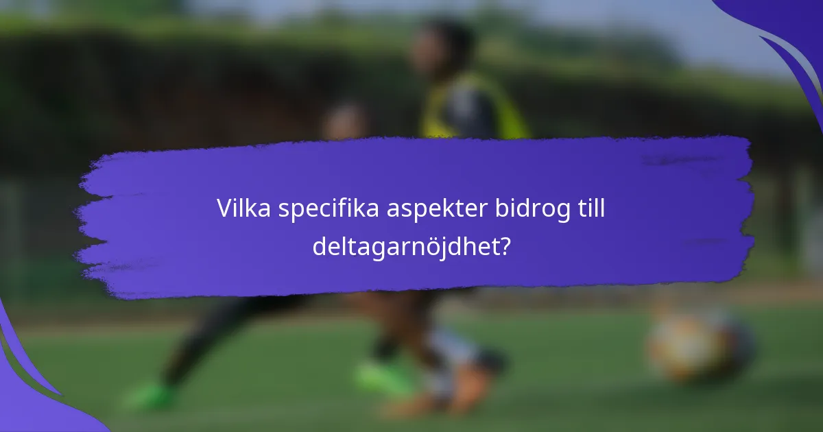 Vilka specifika aspekter bidrog till deltagarnöjdhet?